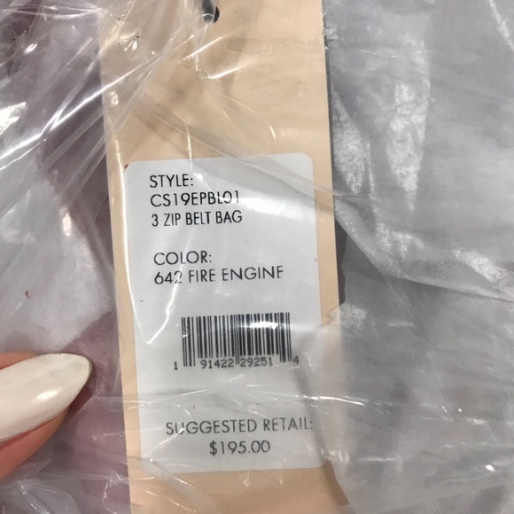 REBECCA MINKOFF Red Leather 3 Zip Belt Bag - Picture 7 of 7